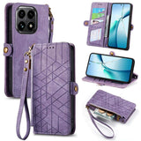 Geometric Zipper Wallet Side Buckle Leather Phone Case, For Xiaomi 17 Pro Max, For Xiaomi 17 Pro, For Xiaomi 17, For Xiaomi Poco M7 4G 169mm, For Redmi 15C 5G / 4G Glodal 171mm, For Xiaomi 15T Pro, For Xiaomi 15T, For Redmi Note 14 4G 164.84mm
