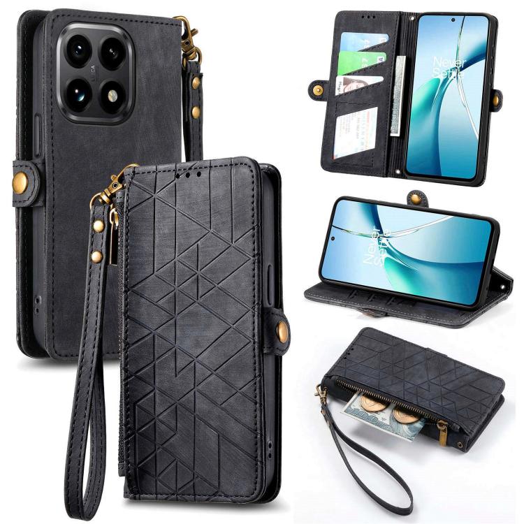 Geometric Zipper Wallet Side Buckle Leather Phone Case, For Xiaomi 17 Pro Max, For Xiaomi 17 Pro, For Xiaomi 17, For Xiaomi Poco M7 4G 169mm, For Redmi 15C 5G / 4G Glodal 171mm, For Xiaomi 15T Pro, For Xiaomi 15T, For Redmi Note 14 4G 164.84mm