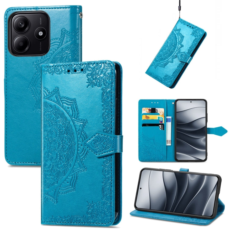 Mandala Flower Embossed Leather Phone Case, For Xiaomi 15T Pro, For Xiaomi 15T, For Xiaomi 15 Ultra, For Redmi Turbo 4, For Xiaomi Poco X7 Pro, For Xiaomi 15 Pro, For Xiaomi 15, For Xiaomi Redmi Note 14 5G