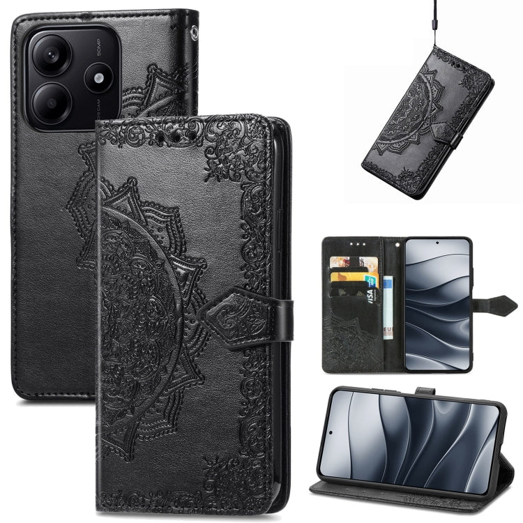 Mandala Flower Embossed Leather Phone Case, For Xiaomi 15T Pro, For Xiaomi 15T, For Xiaomi 15 Ultra, For Redmi Turbo 4, For Xiaomi Poco X7 Pro, For Xiaomi 15 Pro, For Xiaomi 15, For Xiaomi Redmi Note 14 5G