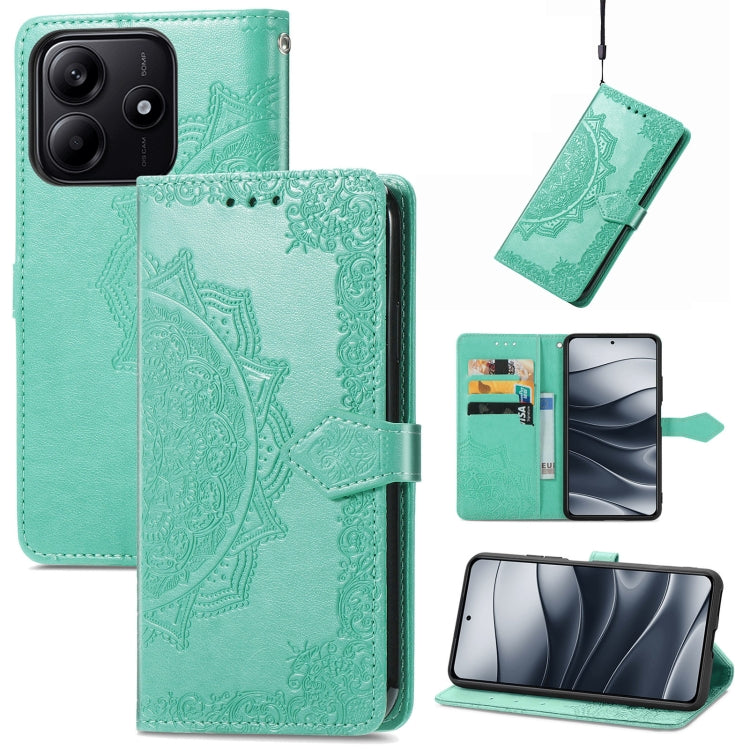 Mandala Flower Embossed Leather Phone Case, For Xiaomi 15T Pro, For Xiaomi 15T, For Xiaomi 15 Ultra, For Redmi Turbo 4, For Xiaomi Poco X7 Pro, For Xiaomi 15 Pro, For Xiaomi 15, For Xiaomi Redmi Note 14 5G