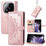 Mandala Flower Embossed Leather Phone Case, For Xiaomi Redmi Note 14 Pro+ 5G, For Xiaomi Redmi Note 14 Pro 5G, For Redmi 15C 5G / 4G Glodal 171mm