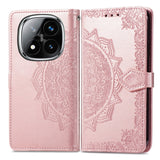 Mandala Flower Embossed Leather Phone Case, For Xiaomi Redmi Note 14 Pro+ 5G, For Xiaomi Redmi Note 14 Pro 5G, For Redmi 15C 5G / 4G Glodal 171mm