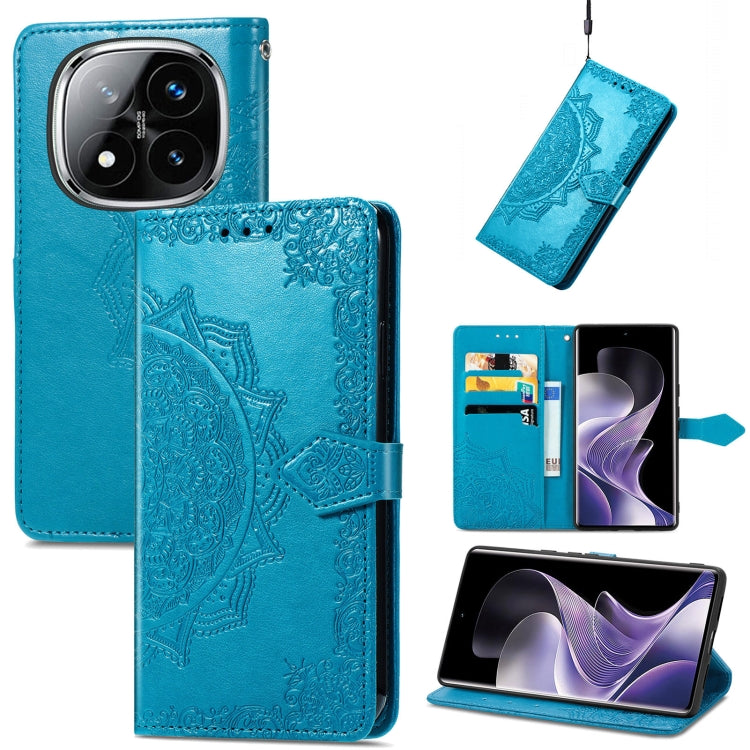 Mandala Flower Embossed Leather Phone Case, For Xiaomi Redmi Note 14 Pro+ 5G, For Xiaomi Redmi Note 14 Pro 5G, For Redmi 15C 5G / 4G Glodal 171mm