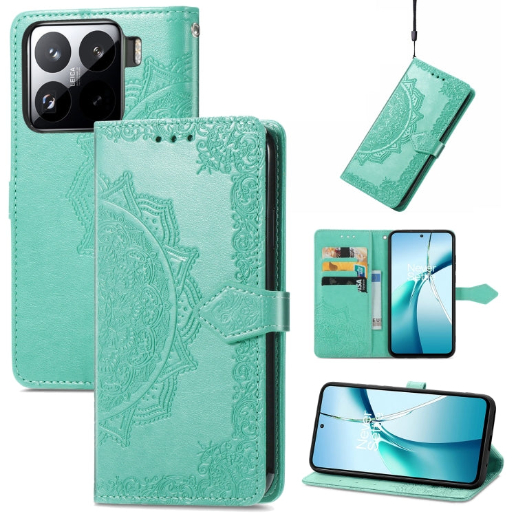 Mandala Flower Embossed Leather Phone Case, For Xiaomi 15T Pro, For Xiaomi 15T, For Xiaomi 15 Ultra, For Redmi Turbo 4, For Xiaomi Poco X7 Pro, For Xiaomi 15 Pro, For Xiaomi 15, For Xiaomi Redmi Note 14 5G