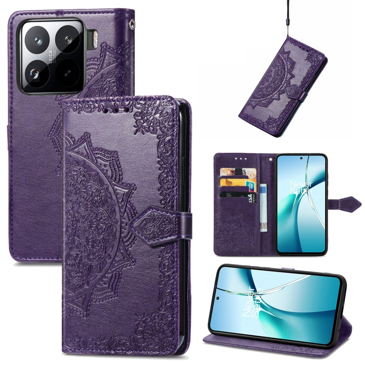 Mandala Flower Embossed Leather Phone Case, For Xiaomi 15T Pro, For Xiaomi 15T, For Xiaomi 15 Ultra, For Redmi Turbo 4, For Xiaomi Poco X7 Pro, For Xiaomi 15 Pro, For Xiaomi 15, For Xiaomi Redmi Note 14 5G