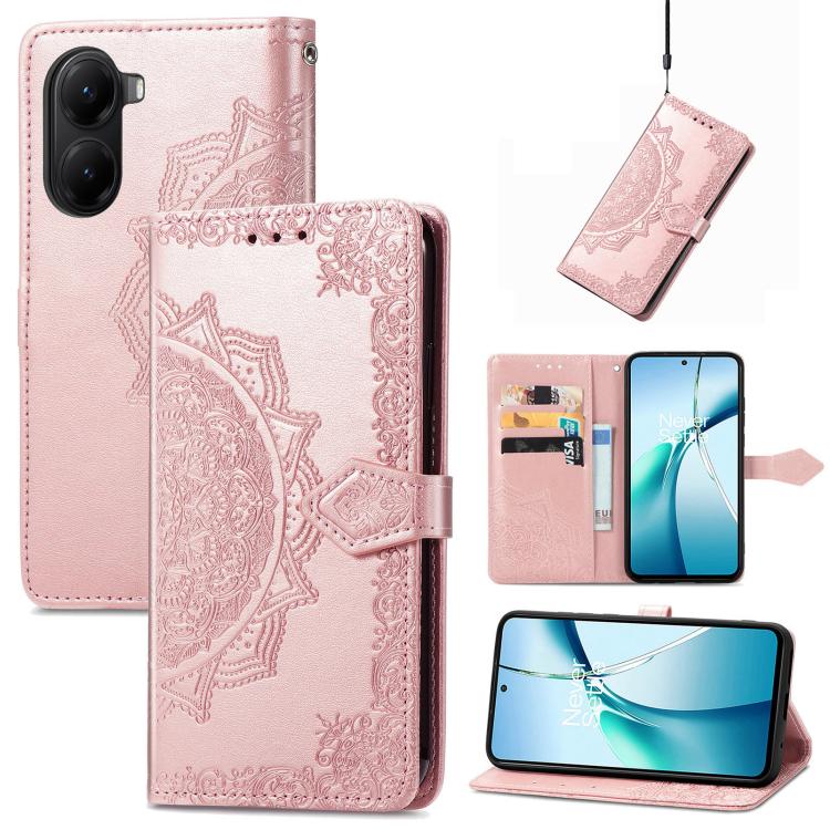 Mandala Flower Embossed Leather Phone Case, For Xiaomi 15T Pro, For Xiaomi 15T, For Xiaomi 15 Ultra, For Redmi Turbo 4, For Xiaomi Poco X7 Pro, For Xiaomi 15 Pro, For Xiaomi 15, For Xiaomi Redmi Note 14 5G