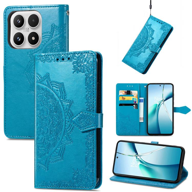 Mandala Flower Embossed Leather Phone Case, For Xiaomi Poco X8 Pro Max 5G, For Xiaomi Poco X8 Pro 5G, For Redmi Turbo 5 Max 5G, For Redmi Turbo 5 5G, For Xiaomi 17 Pro Max, For Xiaomi 17 Pro, For Xiaomi 17, For Xiaomi Poco M7 4G 169mm