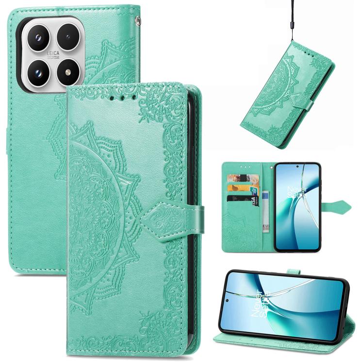 Mandala Flower Embossed Leather Phone Case, For Xiaomi Poco X8 Pro Max 5G, For Xiaomi Poco X8 Pro 5G, For Redmi Turbo 5 Max 5G, For Redmi Turbo 5 5G, For Xiaomi 17 Pro Max, For Xiaomi 17 Pro, For Xiaomi 17, For Xiaomi Poco M7 4G 169mm