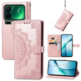 Mandala Flower Embossed Leather Phone Case, For Xiaomi Poco X8 Pro Max 5G, For Xiaomi Poco X8 Pro 5G, For Redmi Turbo 5 Max 5G, For Redmi Turbo 5 5G, For Xiaomi 17 Pro Max, For Xiaomi 17 Pro, For Xiaomi 17, For Xiaomi Poco M7 4G 169mm