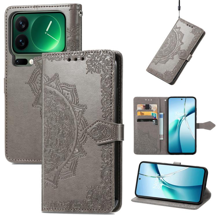 Mandala Flower Embossed Leather Phone Case, For Xiaomi Poco X8 Pro Max 5G, For Xiaomi Poco X8 Pro 5G, For Redmi Turbo 5 Max 5G, For Redmi Turbo 5 5G, For Xiaomi 17 Pro Max, For Xiaomi 17 Pro, For Xiaomi 17, For Xiaomi Poco M7 4G 169mm