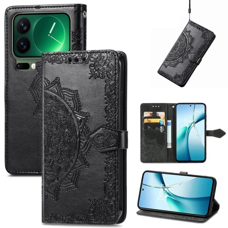 Mandala Flower Embossed Leather Phone Case, For Xiaomi Poco X8 Pro Max 5G, For Xiaomi Poco X8 Pro 5G, For Redmi Turbo 5 Max 5G, For Redmi Turbo 5 5G, For Xiaomi 17 Pro Max, For Xiaomi 17 Pro, For Xiaomi 17, For Xiaomi Poco M7 4G 169mm