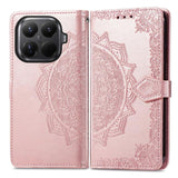 Mandala Flower Embossed Leather Phone Case, For Xiaomi 15T Pro, For Xiaomi 15T, For Xiaomi 15 Ultra, For Redmi Turbo 4, For Xiaomi Poco X7 Pro, For Xiaomi 15 Pro, For Xiaomi 15, For Xiaomi Redmi Note 14 5G
