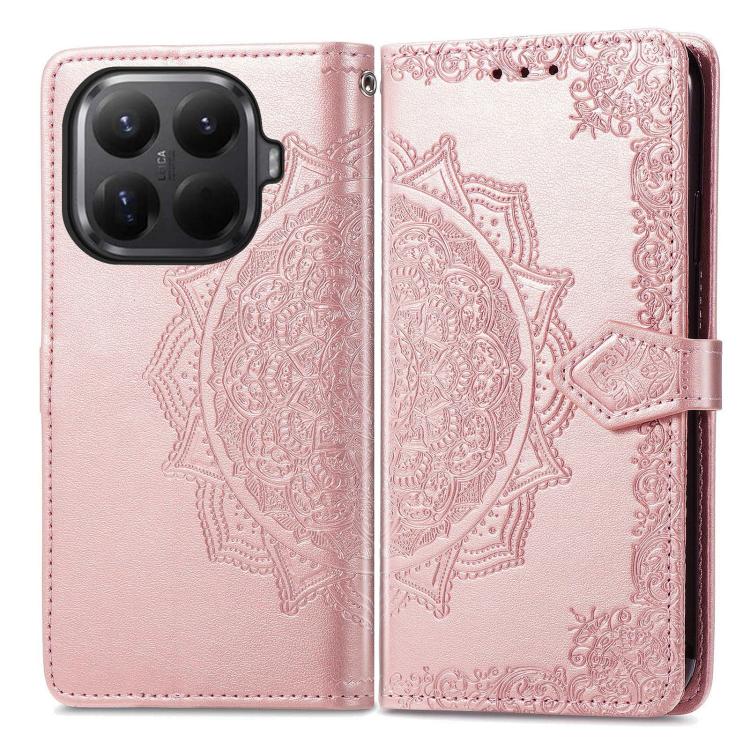 Mandala Flower Embossed Leather Phone Case, For Xiaomi 15T Pro, For Xiaomi 15T, For Xiaomi 15 Ultra, For Redmi Turbo 4, For Xiaomi Poco X7 Pro, For Xiaomi 15 Pro, For Xiaomi 15, For Xiaomi Redmi Note 14 5G