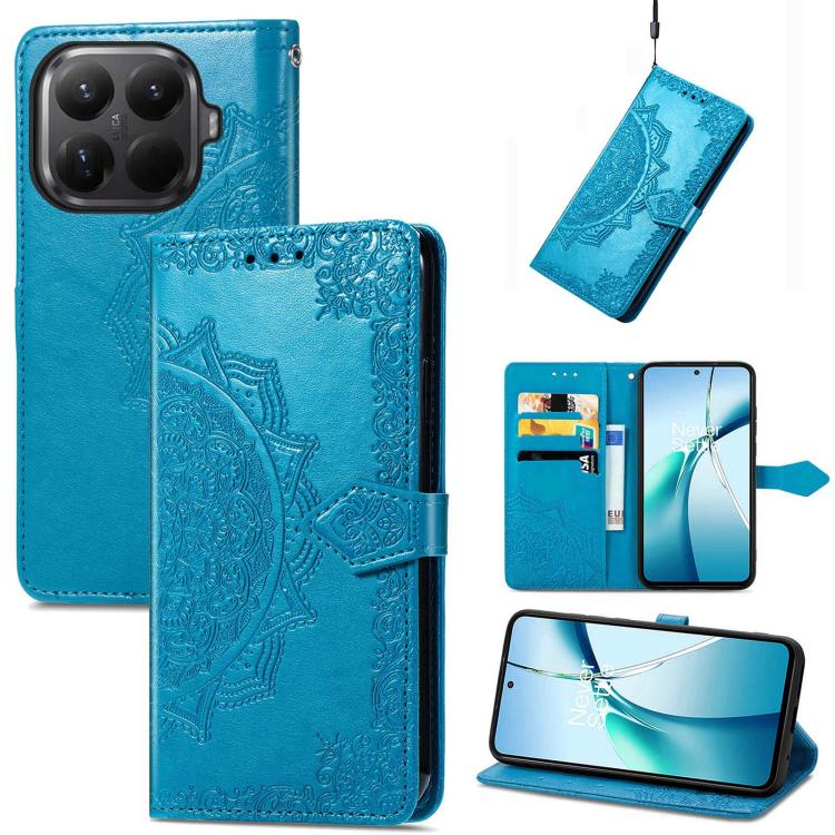 Mandala Flower Embossed Leather Phone Case, For Xiaomi 15T Pro, For Xiaomi 15T, For Xiaomi 15 Ultra, For Redmi Turbo 4, For Xiaomi Poco X7 Pro, For Xiaomi 15 Pro, For Xiaomi 15, For Xiaomi Redmi Note 14 5G