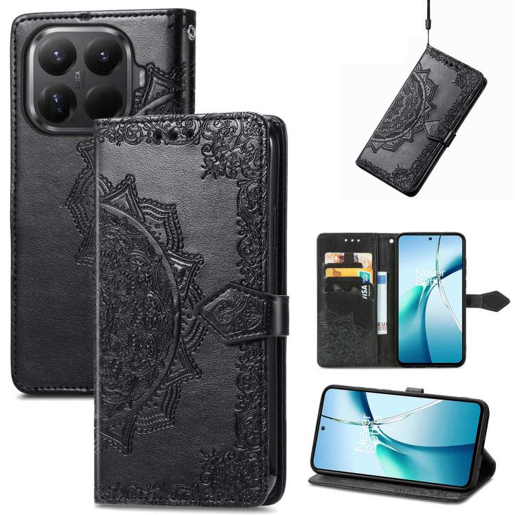 Mandala Flower Embossed Leather Phone Case, For Xiaomi 15T Pro, For Xiaomi 15T, For Xiaomi 15 Ultra, For Redmi Turbo 4, For Xiaomi Poco X7 Pro, For Xiaomi 15 Pro, For Xiaomi 15, For Xiaomi Redmi Note 14 5G