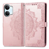 Mandala Flower Embossed Leather Phone Case, For Xiaomi Poco X8 Pro Max 5G, For Xiaomi Poco X8 Pro 5G, For Redmi Turbo 5 Max 5G, For Redmi Turbo 5 5G, For Xiaomi 17 Pro Max, For Xiaomi 17 Pro, For Xiaomi 17, For Xiaomi Poco M7 4G 169mm