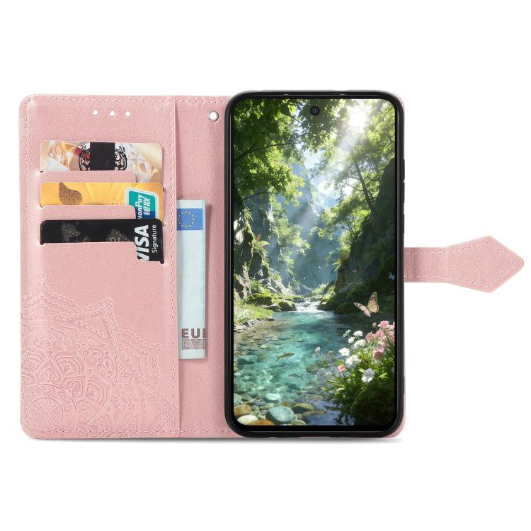Mandala Flower Embossed Leather Phone Case, For Xiaomi Poco X8 Pro Max 5G, For Xiaomi Poco X8 Pro 5G, For Redmi Turbo 5 Max 5G, For Redmi Turbo 5 5G, For Xiaomi 17 Pro Max, For Xiaomi 17 Pro, For Xiaomi 17, For Xiaomi Poco M7 4G 169mm