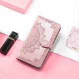 Mandala Flower Embossed Leather Phone Case, For Xiaomi Poco X8 Pro Max 5G, For Xiaomi Poco X8 Pro 5G, For Redmi Turbo 5 Max 5G, For Redmi Turbo 5 5G, For Xiaomi 17 Pro Max, For Xiaomi 17 Pro, For Xiaomi 17, For Xiaomi Poco M7 4G 169mm