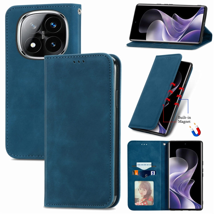 Retro Skin Feel Magnetic Flip Leather Phone Case, For Xiaomi Redmi Note 14 Pro+ 5G, For Xiaomi Redmi Note 14 Pro 5G, For Redmi 15C 5G / 4G Global 171mm
