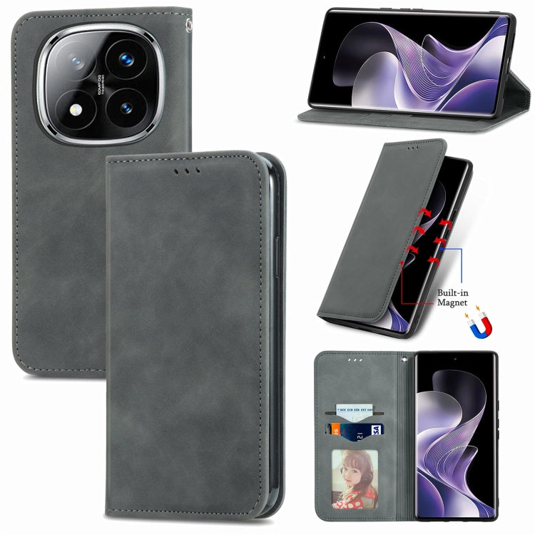 Retro Skin Feel Magnetic Flip Leather Phone Case, For Xiaomi Redmi Note 14 Pro+ 5G, For Xiaomi Redmi Note 14 Pro 5G, For Redmi 15C 5G / 4G Global 171mm