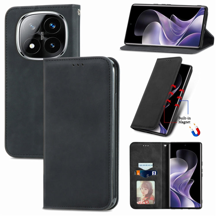 Retro Skin Feel Magnetic Flip Leather Phone Case, For Xiaomi Redmi Note 14 Pro+ 5G, For Xiaomi Redmi Note 14 Pro 5G, For Redmi 15C 5G / 4G Global 171mm