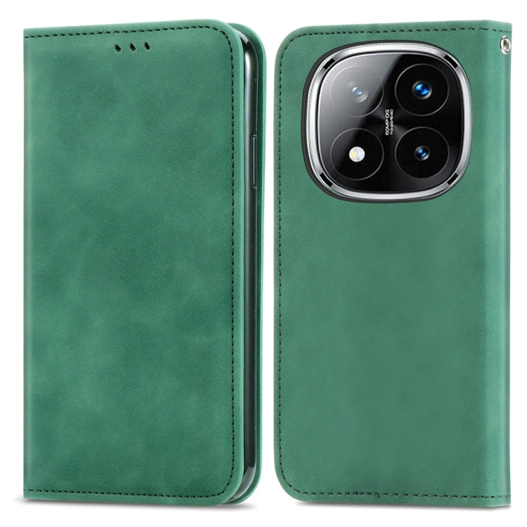 Retro Skin Feel Magnetic Flip Leather Phone Case, For Xiaomi Redmi Note 14 Pro+ 5G, For Xiaomi Redmi Note 14 Pro 5G, For Redmi 15C 5G / 4G Global 171mm