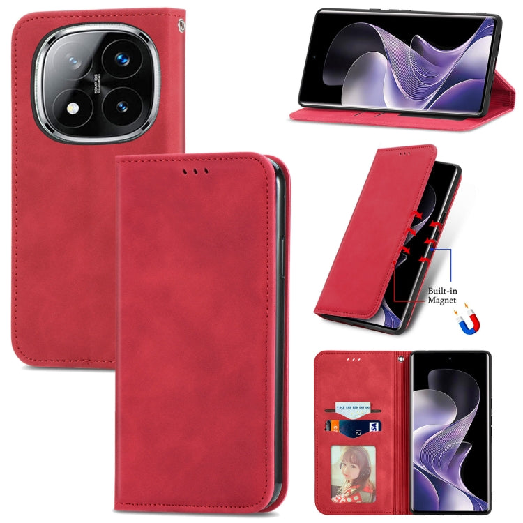 Retro Skin Feel Magnetic Flip Leather Phone Case, For Xiaomi Redmi Note 14 Pro+ 5G, For Xiaomi Redmi Note 14 Pro 5G, For Redmi 15C 5G / 4G Global 171mm