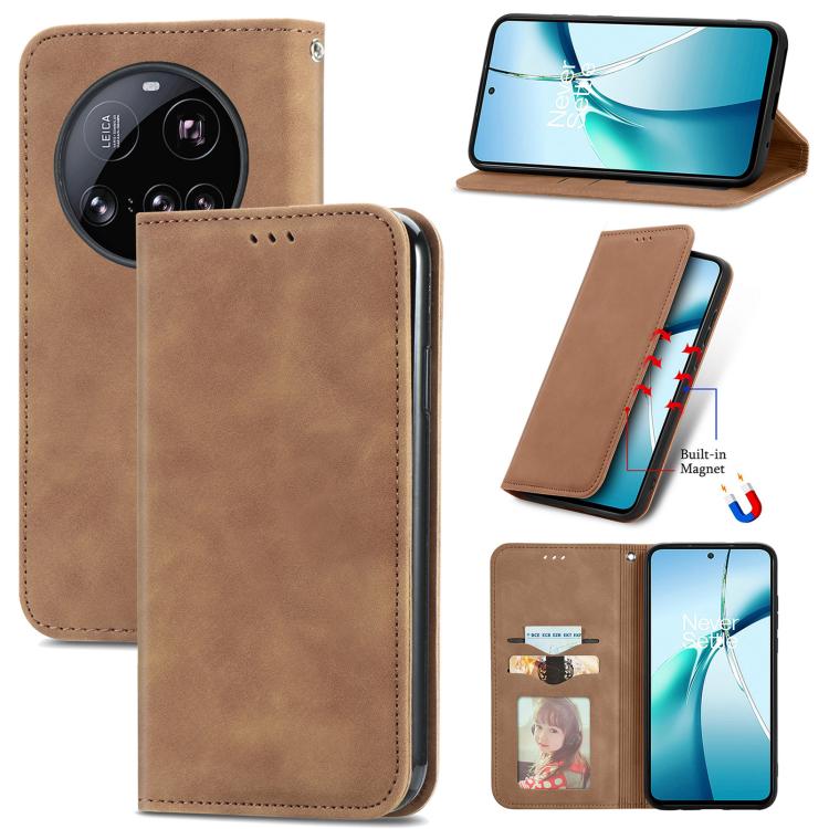 Retro Skin Feel Magnetic Flip Leather Phone Case, For Xiaomi 15T Pro, For Xiaomi 15T, For Redmi Note 14 4G 164.84mm, For Xiaomi 15 Ultra, For Redmi Note 14 4G 163.25mm, For Xiaomi 15 Pro, For Xiaomi 15, For Xiaomi Redmi Note 14 5G
