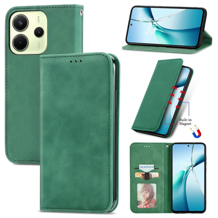 Retro Skin Feel Magnetic Flip Leather Phone Case, For Xiaomi 15T Pro, For Xiaomi 15T, For Redmi Note 14 4G 164.84mm, For Xiaomi 15 Ultra, For Redmi Note 14 4G 163.25mm, For Xiaomi 15 Pro, For Xiaomi 15, For Xiaomi Redmi Note 14 5G
