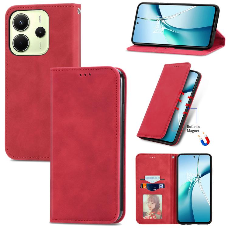 Retro Skin Feel Magnetic Flip Leather Phone Case, For Xiaomi 15T Pro, For Xiaomi 15T, For Redmi Note 14 4G 164.84mm, For Xiaomi 15 Ultra, For Redmi Note 14 4G 163.25mm, For Xiaomi 15 Pro, For Xiaomi 15, For Xiaomi Redmi Note 14 5G