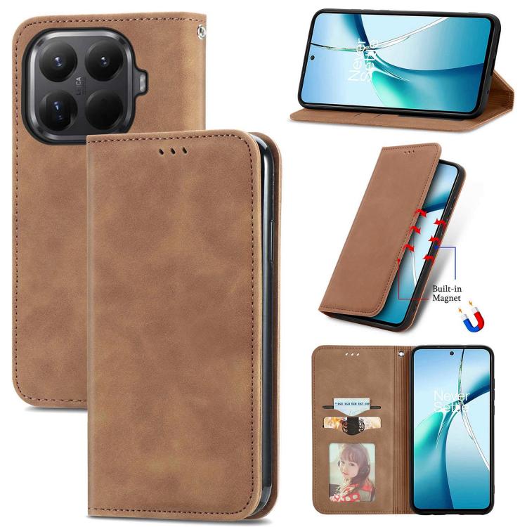Retro Skin Feel Magnetic Flip Leather Phone Case, For Xiaomi 15T Pro, For Xiaomi 15T, For Redmi Note 14 4G 164.84mm, For Xiaomi 15 Ultra, For Redmi Note 14 4G 163.25mm, For Xiaomi 15 Pro, For Xiaomi 15, For Xiaomi Redmi Note 14 5G
