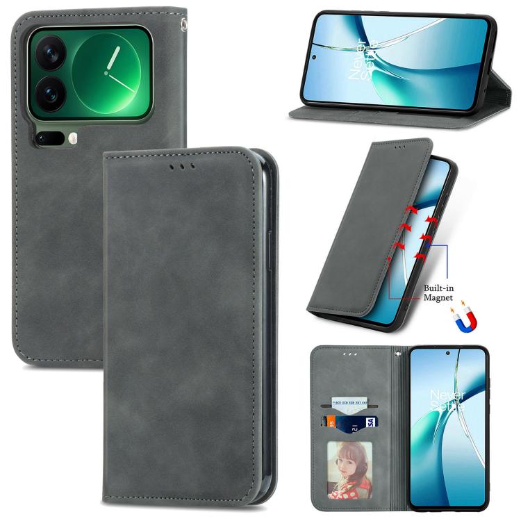 Retro Skin Feel Magnetic Flip Leather Phone Case, For Xiaomi Poco X8 Pro Max 5G, For Xiaomi Poco X8 Pro 5G, For Redmi Turbo 5 Max 5G, For Redmi Turbo 5 5G, For Xiaomi 17 Pro Max, For Xiaomi 17 Pro, For Xiaomi 17, For Xiaomi Poco M7 4G 169mm