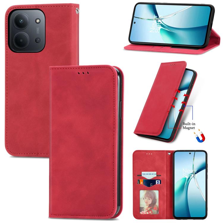 Retro Skin Feel Magnetic Flip Leather Phone Case, For Xiaomi Redmi Note 14 Pro+ 5G, For Xiaomi Redmi Note 14 Pro 5G, For Redmi 15C 5G / 4G Global 171mm
