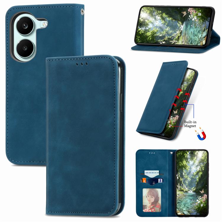Retro Skin Feel Magnetic Flip Leather Phone Case, For Xiaomi Poco X8 Pro Max 5G, For Xiaomi Poco X8 Pro 5G, For Redmi Turbo 5 Max 5G, For Redmi Turbo 5 5G, For Xiaomi 17 Pro Max, For Xiaomi 17 Pro, For Xiaomi 17, For Xiaomi Poco M7 4G 169mm