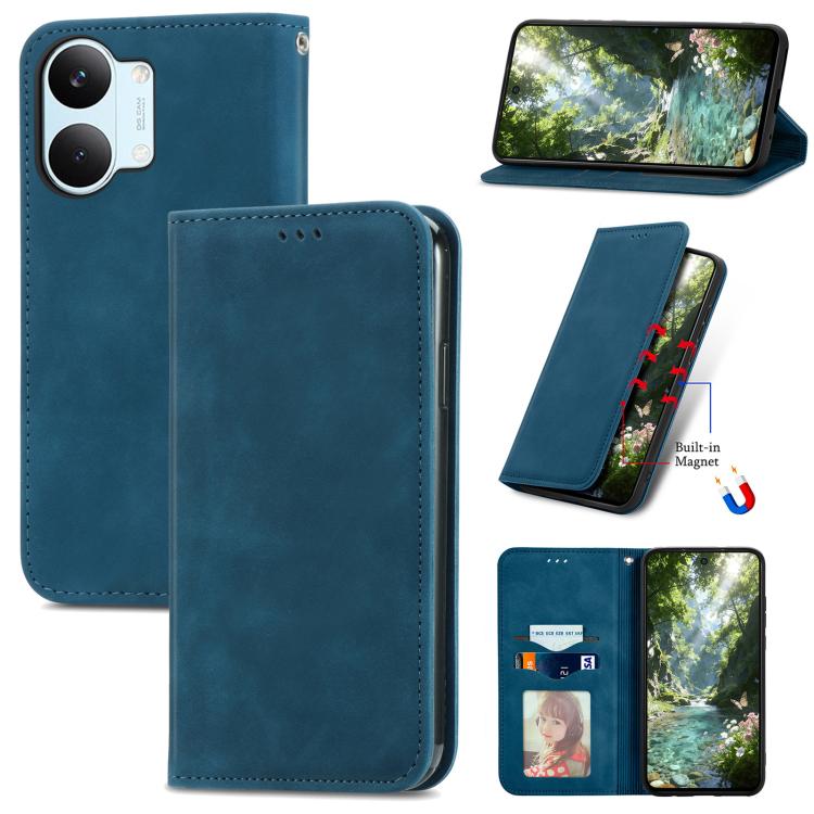Retro Skin Feel Magnetic Flip Leather Phone Case, For Xiaomi Poco X8 Pro Max 5G, For Xiaomi Poco X8 Pro 5G, For Redmi Turbo 5 Max 5G, For Redmi Turbo 5 5G, For Xiaomi 17 Pro Max, For Xiaomi 17 Pro, For Xiaomi 17, For Xiaomi Poco M7 4G 169mm