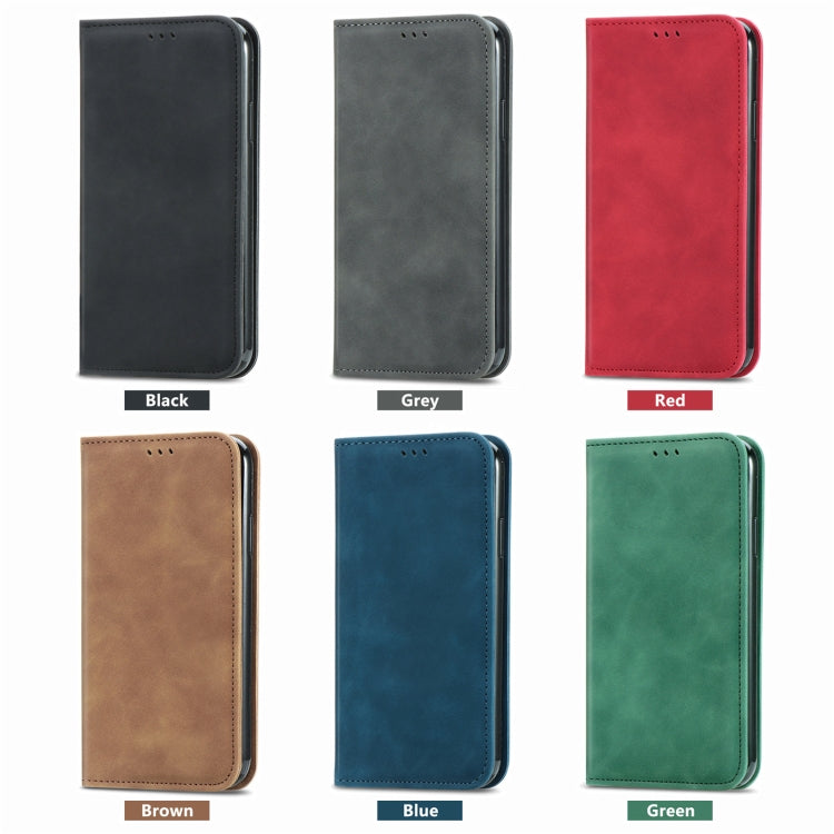 Retro Skin Feel Magnetic Flip Leather Phone Case, For Xiaomi Redmi Note 14 Pro+ 5G, For Xiaomi Redmi Note 14 Pro 5G, For Redmi 15C 5G / 4G Global 171mm