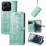 Cat and Dog Embossed Leather Phone Case, For Xiaomi 15, For Xiaomi Redmi Note 14 5G, For Xiaomi Redmi Note 14 Pro+ 5G, For Xiaomi Redmi Note 14 Pro 5G, For Redmi 15C 5G / 4G Global 171mm