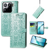 Cat and Dog Embossed Leather Phone Case, For Xiaomi 17, For Xiaomi Poco M7 4G 169mm, For Xiaomi 15T Pro, For Xiaomi 15T, For Xiaomi 15 Ultra, For Xiaomi 15 Pro