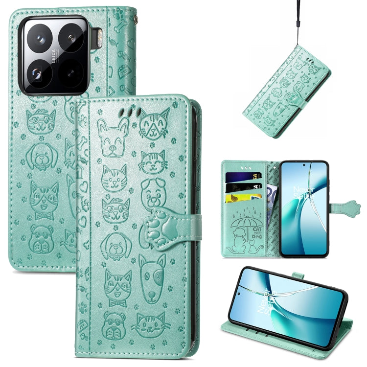 Cat and Dog Embossed Leather Phone Case, For Xiaomi 17, For Xiaomi Poco M7 4G 169mm, For Xiaomi 15T Pro, For Xiaomi 15T, For Xiaomi 15 Ultra, For Xiaomi 15 Pro