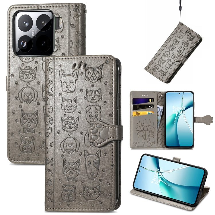 Cat and Dog Embossed Leather Phone Case, For Xiaomi 17, For Xiaomi Poco M7 4G 169mm, For Xiaomi 15T Pro, For Xiaomi 15T, For Xiaomi 15 Ultra, For Xiaomi 15 Pro