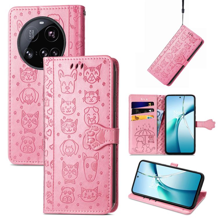 Cat and Dog Embossed Leather Phone Case, For Xiaomi 17, For Xiaomi Poco M7 4G 169mm, For Xiaomi 15T Pro, For Xiaomi 15T, For Xiaomi 15 Ultra, For Xiaomi 15 Pro