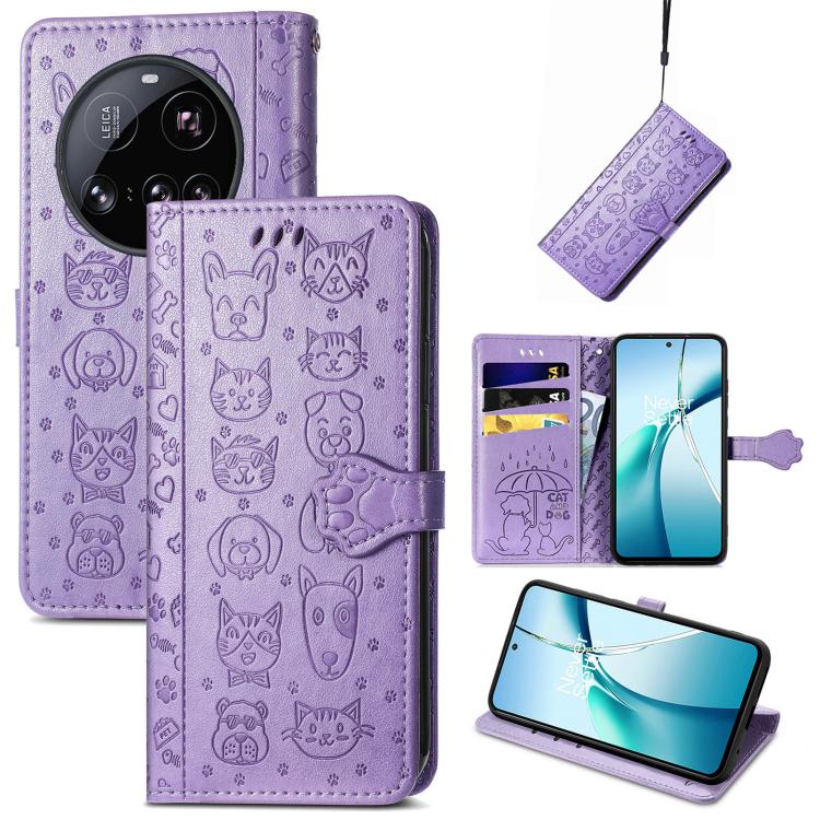 Cat and Dog Embossed Leather Phone Case, For Xiaomi 17, For Xiaomi Poco M7 4G 169mm, For Xiaomi 15T Pro, For Xiaomi 15T, For Xiaomi 15 Ultra, For Xiaomi 15 Pro