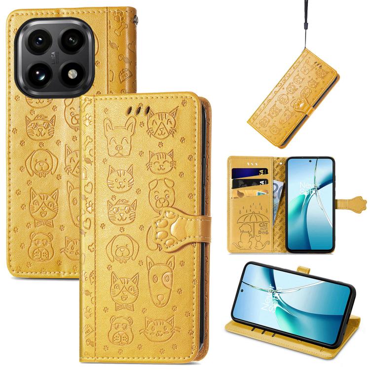 Cat and Dog Embossed Leather Phone Case, For Xiaomi 17, For Xiaomi Poco M7 4G 169mm, For Xiaomi 15T Pro, For Xiaomi 15T, For Xiaomi 15 Ultra, For Xiaomi 15 Pro