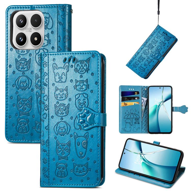 Cat and Dog Embossed Leather Phone Case, For Xiaomi 17, For Xiaomi Poco M7 4G 169mm, For Xiaomi 15T Pro, For Xiaomi 15T, For Xiaomi 15 Ultra, For Xiaomi 15 Pro