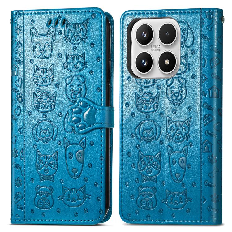 Cat and Dog Embossed Leather Phone Case, For Xiaomi 17, For Xiaomi Poco M7 4G 169mm, For Xiaomi 15T Pro, For Xiaomi 15T, For Xiaomi 15 Ultra, For Xiaomi 15 Pro
