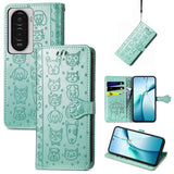 Cat and Dog Embossed Leather Phone Case, For Xiaomi 17, For Xiaomi Poco M7 4G 169mm, For Xiaomi 15T Pro, For Xiaomi 15T, For Xiaomi 15 Ultra, For Xiaomi 15 Pro