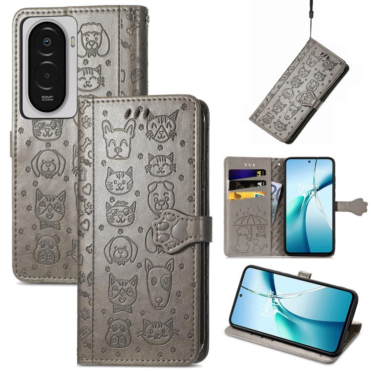 Cat and Dog Embossed Leather Phone Case, For Xiaomi 17, For Xiaomi Poco M7 4G 169mm, For Xiaomi 15T Pro, For Xiaomi 15T, For Xiaomi 15 Ultra, For Xiaomi 15 Pro