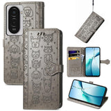 Cat and Dog Embossed Leather Phone Case, For Xiaomi 17, For Xiaomi Poco M7 4G 169mm, For Xiaomi 15T Pro, For Xiaomi 15T, For Xiaomi 15 Ultra, For Xiaomi 15 Pro