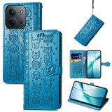 Cat and Dog Embossed Leather Phone Case, For Xiaomi 15, For Xiaomi Redmi Note 14 5G, For Xiaomi Redmi Note 14 Pro+ 5G, For Xiaomi Redmi Note 14 Pro 5G, For Redmi 15C 5G / 4G Global 171mm